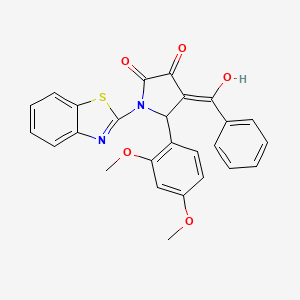 molecular formula C26H20N2O5S B3907651 1-(1,3-benzothiazol-2-yl)-4-benzoyl-5-(2,4-dimethoxyphenyl)-3-hydroxy-1,5-dihydro-2H-pyrrol-2-one 