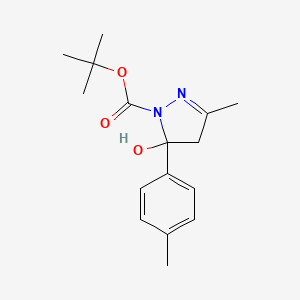 tert-butyl 5-hydroxy-3-methyl-5-(4-methylphenyl)-4,5-dihydro-1H-pyrazole-1-carboxylate