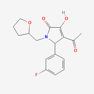 molecular formula C17H18FNO4 B3907679 4-acetyl-5-(3-fluorophenyl)-3-hydroxy-1-(tetrahydro-2-furanylmethyl)-1,5-dihydro-2H-pyrrol-2-one 