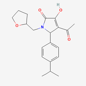 molecular formula C20H25NO4 B3907695 4-acetyl-3-hydroxy-5-(4-isopropylphenyl)-1-(tetrahydro-2-furanylmethyl)-1,5-dihydro-2H-pyrrol-2-one 