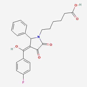 molecular formula C23H22FNO5 B3907706 6-[3-(4-fluorobenzoyl)-4-hydroxy-5-oxo-2-phenyl-2,5-dihydro-1H-pyrrol-1-yl]hexanoic acid CAS No. 6037-52-1