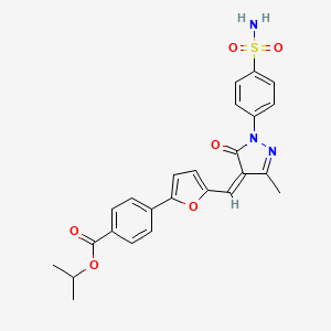 molecular formula C25H23N3O6S B3907711 isopropyl 4-[5-({1-[4-(aminosulfonyl)phenyl]-3-methyl-5-oxo-1,5-dihydro-4H-pyrazol-4-ylidene}methyl)-2-furyl]benzoate 