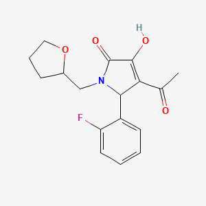 molecular formula C17H18FNO4 B3907722 4-acetyl-5-(2-fluorophenyl)-3-hydroxy-1-(tetrahydro-2-furanylmethyl)-1,5-dihydro-2H-pyrrol-2-one 