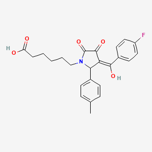 6-[3-(4-fluorobenzoyl)-4-hydroxy-2-(4-methylphenyl)-5-oxo-2,5-dihydro-1H-pyrrol-1-yl]hexanoic acid