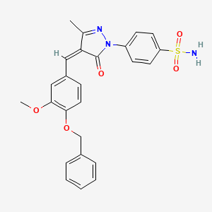 molecular formula C25H23N3O5S B3907744 4-{4-[4-(benzyloxy)-3-methoxybenzylidene]-3-methyl-5-oxo-4,5-dihydro-1H-pyrazol-1-yl}benzenesulfonamide 