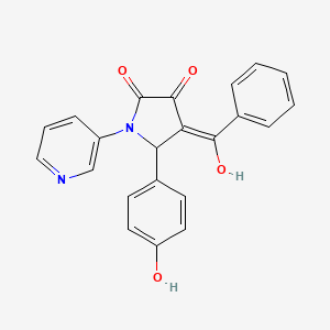 molecular formula C22H16N2O4 B3907749 4-benzoyl-3-hydroxy-5-(4-hydroxyphenyl)-1-(3-pyridinyl)-1,5-dihydro-2H-pyrrol-2-one 