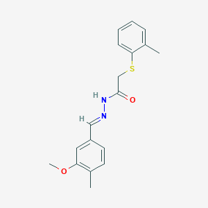 molecular formula C18H20N2O2S B390775 N'-(3-methoxy-4-methylbenzylidene)-2-[(2-methylphenyl)sulfanyl]acetohydrazide 