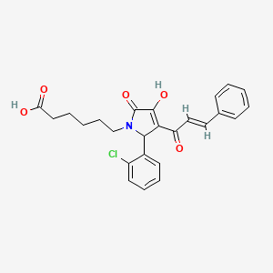 6-[2-(2-chlorophenyl)-3-cinnamoyl-4-hydroxy-5-oxo-2,5-dihydro-1H-pyrrol-1-yl]hexanoic acid