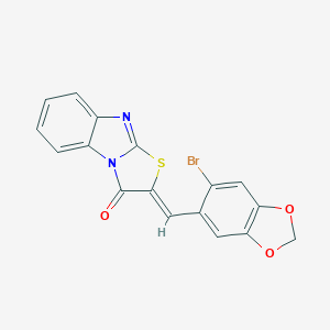 molecular formula C17H9BrN2O3S B390777 2-[(6-bromo-1,3-benzodioxol-5-yl)methylene][1,3]thiazolo[3,2-a]benzimidazol-3(2H)-one 