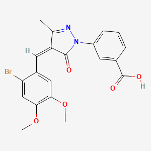 3-[4-(2-bromo-4,5-dimethoxybenzylidene)-3-methyl-5-oxo-4,5-dihydro-1H-pyrazol-1-yl]benzoic acid