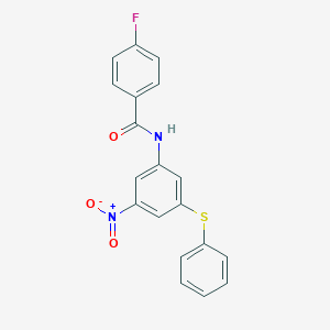 molecular formula C19H13FN2O3S B390781 4-fluoro-N-[3-nitro-5-(phenylsulfanyl)phenyl]benzamide 