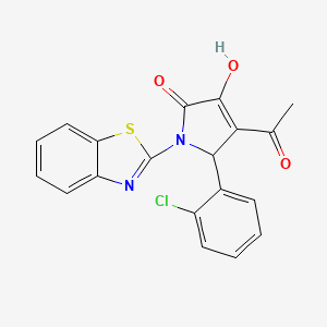 molecular formula C19H13ClN2O3S B3907822 4-acetyl-1-(1,3-benzothiazol-2-yl)-5-(2-chlorophenyl)-3-hydroxy-1,5-dihydro-2H-pyrrol-2-one 