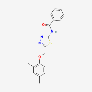 molecular formula C18H17N3O2S B3907836 N-{5-[(2,4-dimethylphenoxy)methyl]-1,3,4-thiadiazol-2-yl}benzamide 