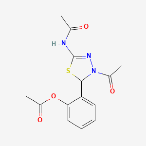 molecular formula C14H15N3O4S B3907844 2-[3-acetyl-5-(acetylamino)-2,3-dihydro-1,3,4-thiadiazol-2-yl]phenyl acetate 