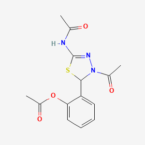 molecular formula C14H15N3O4S B3907844 [2-(5-acetamido-3-acetyl-2H-1,3,4-thiadiazol-2-yl)phenyl] acetate 