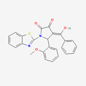 molecular formula C25H18N2O4S B3907852 1-(1,3-benzothiazol-2-yl)-4-benzoyl-3-hydroxy-5-(2-methoxyphenyl)-1,5-dihydro-2H-pyrrol-2-one 