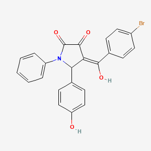 molecular formula C23H16BrNO4 B3907935 4-(4-bromobenzoyl)-3-hydroxy-5-(4-hydroxyphenyl)-1-phenyl-1,5-dihydro-2H-pyrrol-2-one 