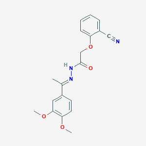 molecular formula C19H19N3O4 B390794 2-(2-cyanophenoxy)-N'-[1-(3,4-dimethoxyphenyl)ethylidene]acetohydrazide 