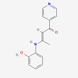 molecular formula C15H14N2O2 B3907943 3-[(2-hydroxyphenyl)amino]-1-(4-pyridinyl)-2-buten-1-one 