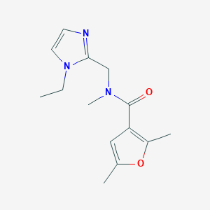 molecular formula C14H19N3O2 B3907962 N-[(1-ethyl-1H-imidazol-2-yl)methyl]-N,2,5-trimethyl-3-furamide trifluoroacetate 