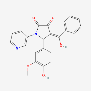 4-benzoyl-3-hydroxy-5-(4-hydroxy-3-methoxyphenyl)-1-(3-pyridinyl)-1,5-dihydro-2H-pyrrol-2-one