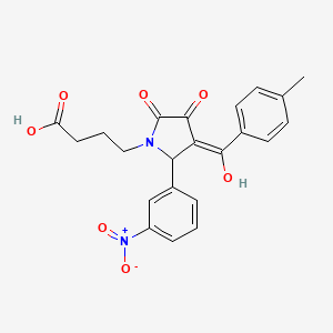 4-[3-hydroxy-4-(4-methylbenzoyl)-5-(3-nitrophenyl)-2-oxo-2,5-dihydro-1H-pyrrol-1-yl]butanoic acid