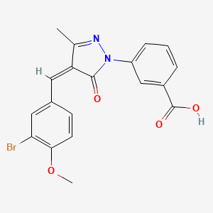 molecular formula C19H15BrN2O4 B3907969 3-[4-(3-bromo-4-methoxybenzylidene)-3-methyl-5-oxo-4,5-dihydro-1H-pyrazol-1-yl]benzoic acid 