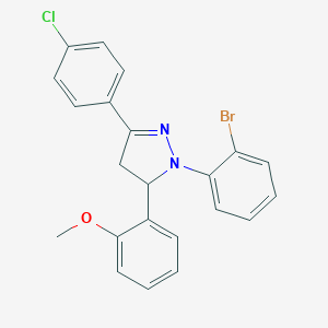 1-(2-bromophenyl)-3-(4-chlorophenyl)-5-(2-methoxyphenyl)-4,5-dihydro-1H-pyrazole