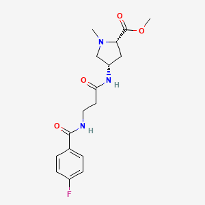 methyl (2S,4S)-4-({3-[(4-fluorobenzoyl)amino]propanoyl}amino)-1-methylpyrrolidine-2-carboxylate