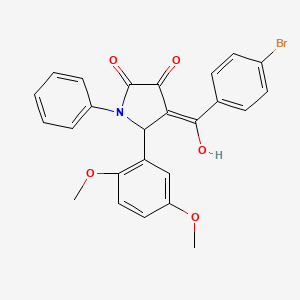 molecular formula C25H20BrNO5 B3907992 4-(4-bromobenzoyl)-5-(2,5-dimethoxyphenyl)-3-hydroxy-1-phenyl-1,5-dihydro-2H-pyrrol-2-one 