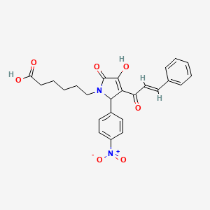 6-[3-cinnamoyl-4-hydroxy-2-(4-nitrophenyl)-5-oxo-2,5-dihydro-1H-pyrrol-1-yl]hexanoic acid