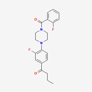 molecular formula C21H22F2N2O2 B3908019 1-{3-fluoro-4-[4-(2-fluorobenzoyl)-1-piperazinyl]phenyl}-1-butanone 