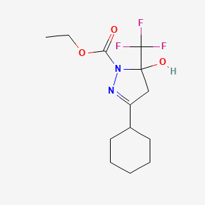 ethyl 3-cyclohexyl-5-hydroxy-5-(trifluoromethyl)-4,5-dihydro-1H-pyrazole-1-carboxylate