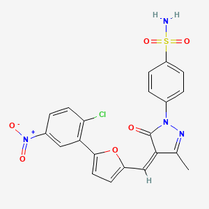 4-(4-{[5-(2-chloro-5-nitrophenyl)-2-furyl]methylene}-3-methyl-5-oxo-4,5-dihydro-1H-pyrazol-1-yl)benzenesulfonamide