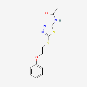 molecular formula C12H13N3O2S2 B3908077 N-{5-[(2-phenoxyethyl)thio]-1,3,4-thiadiazol-2-yl}acetamide 