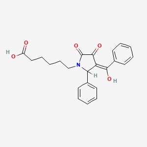 molecular formula C23H23NO5 B3908081 6-(3-benzoyl-4-hydroxy-5-oxo-2-phenyl-2,5-dihydro-1H-pyrrol-1-yl)hexanoic acid 