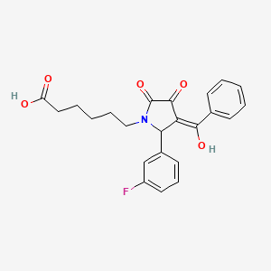 6-[3-benzoyl-2-(3-fluorophenyl)-4-hydroxy-5-oxo-2,5-dihydro-1H-pyrrol-1-yl]hexanoic acid