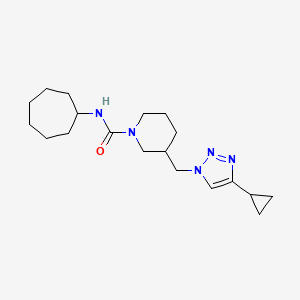 molecular formula C19H31N5O B3908111 N-cycloheptyl-3-[(4-cyclopropyl-1H-1,2,3-triazol-1-yl)methyl]piperidine-1-carboxamide 