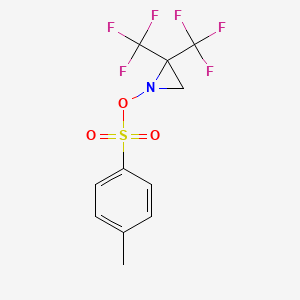 molecular formula C11H9F6NO3S B3908123 1-{[(4-methylphenyl)sulfonyl]oxy}-2,2-bis(trifluoromethyl)aziridine 