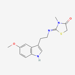 molecular formula C15H17N3O2S B3908129 2-{[2-(5-methoxy-1H-indol-3-yl)ethyl]imino}-3-methyl-1,3-thiazolidin-4-one 
