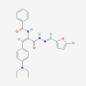 molecular formula C25H25BrN4O3 B390813 N-{1-({2-[(5-bromo-2-furyl)methylene]hydrazino}carbonyl)-2-[4-(diethylamino)phenyl]vinyl}benzamide 