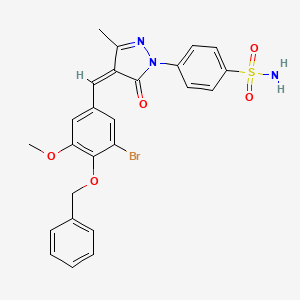 molecular formula C25H22BrN3O5S B3908146 4-{4-[4-(benzyloxy)-3-bromo-5-methoxybenzylidene]-3-methyl-5-oxo-4,5-dihydro-1H-pyrazol-1-yl}benzenesulfonamide 