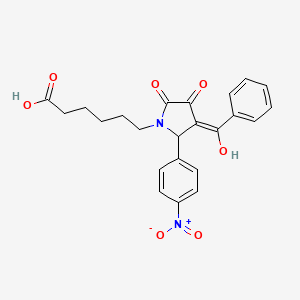 6-[3-benzoyl-4-hydroxy-2-(4-nitrophenyl)-5-oxo-2,5-dihydro-1H-pyrrol-1-yl]hexanoic acid