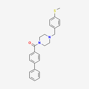 molecular formula C25H26N2OS B3908162 1-(4-biphenylylcarbonyl)-4-[4-(methylthio)benzyl]piperazine 