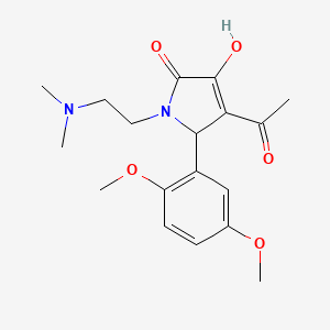 molecular formula C18H24N2O5 B3908169 4-acetyl-5-(2,5-dimethoxyphenyl)-1-[2-(dimethylamino)ethyl]-3-hydroxy-1,5-dihydro-2H-pyrrol-2-one 