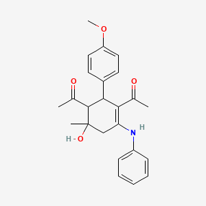 1,1'-[4-anilino-6-hydroxy-2-(4-methoxyphenyl)-6-methyl-3-cyclohexene-1,3-diyl]diethanone