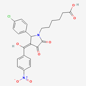 6-[2-(4-chlorophenyl)-4-hydroxy-3-(4-nitrobenzoyl)-5-oxo-2,5-dihydro-1H-pyrrol-1-yl]hexanoic acid