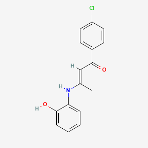 molecular formula C16H14ClNO2 B3908254 1-(4-chlorophenyl)-3-[(2-hydroxyphenyl)amino]-2-buten-1-one 