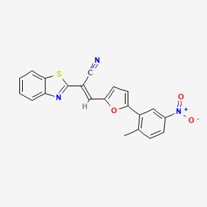 molecular formula C21H13N3O3S B3908265 2-(1,3-benzothiazol-2-yl)-3-[5-(2-methyl-5-nitrophenyl)-2-furyl]acrylonitrile 