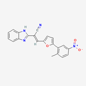 molecular formula C21H14N4O3 B3908266 2-(1H-benzimidazol-2-yl)-3-[5-(2-methyl-5-nitrophenyl)-2-furyl]acrylonitrile 
